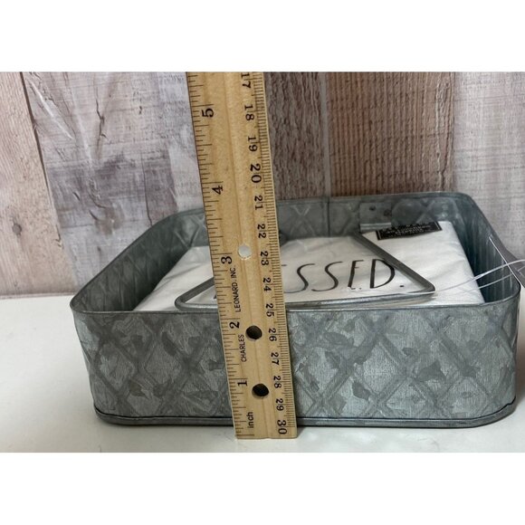 Galvanized Metal Napkin‎ Holder GRAY NEW! - Picture 3 of 3